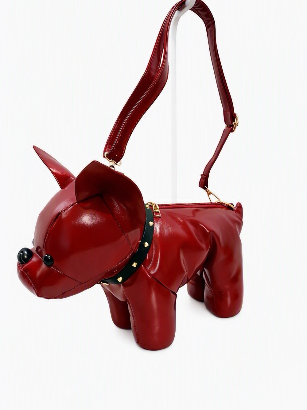 Brown French Bull Dog-Shaped Novelty Crossbody Bag - Women